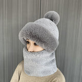 Winter Wool Scarf One-Piece Hat