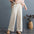 Cotton and Linen Loose Wide-Leg Straight Trousers