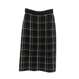 Plaid Pattern Cover Hip Knit Skirt