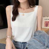 Square Collared Casual Tank Top