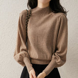 Solid Colour Cropped Sleeve Sweater