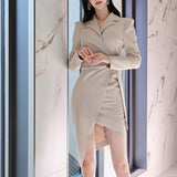 Fashionable temperament elegant sexy irregular design dress