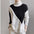 Half Turtleneck Black White Patchwork Knitting Sweater