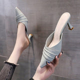 Fashion Pointed High Heel Slippers