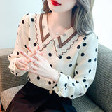 Elegant Polka Dots Chiffon Shirt