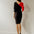 Temperament and personality color matching V-neck slim fit mid-length knitted dress