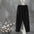 Harem Cotton Linen Elastic-Waist Casual Cropped Pants