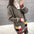 V-Neck Color Block Pockets Knitted Cardigan