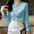 Fashionable and versatile design satin long-sleeved shirt