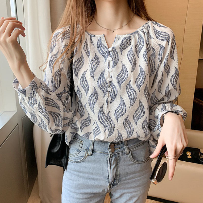 Simple Printed Long Sleeve Shirt