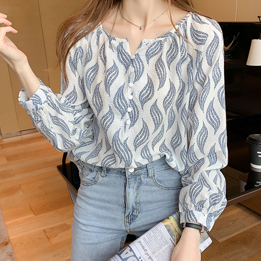 Simple Printed Long Sleeve Shirt