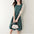 Lace Up Color Block A-line Dress