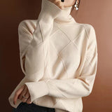 Paneled Thick Turtleneck Sweater
