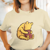 Bear Cartoon Printed Women's T-Shirt