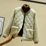 Wool Patchwork Pockets Stand Collar Coat
