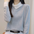 Lapel Patchwork Knitted Sweater