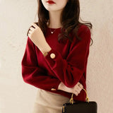 Loose commuter all-match red sweater