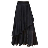 Black Irregular A- Line Skirt