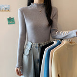 Fashion half-high collar slim-fit inner long-sleeved middle-neck sweater