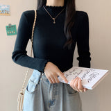 Fashion half-high collar slim-fit inner long-sleeved middle-neck sweater