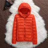 Solid Color Lightweight Hooded Down Jacket