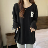 Embroidered Long Sleeve Casual T-Shirt