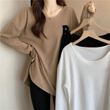 Embroidered Long Sleeve Casual T-Shirt