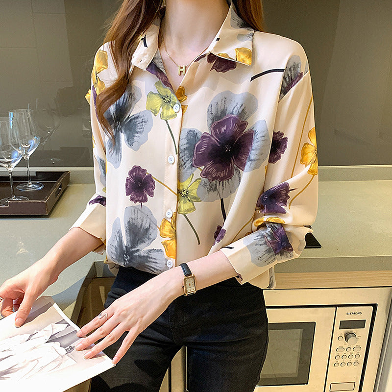Floral Printed Long Sleeve Casual Shirt