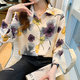 Floral Printed Long Sleeve Casual Shirt