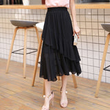Black Irregular A- Line Skirt
