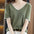 Loose V-Neck Color Block Knit Blouses