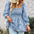 Square Neck Ruched Long Sleeve Blouse