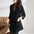 Lapel Collar Mid Length Woolen Coat